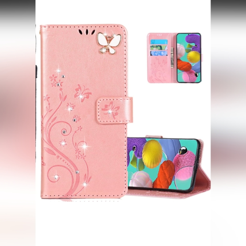 Samsung Galaxy A14 5G Pink Butterfly Floral Phone Case